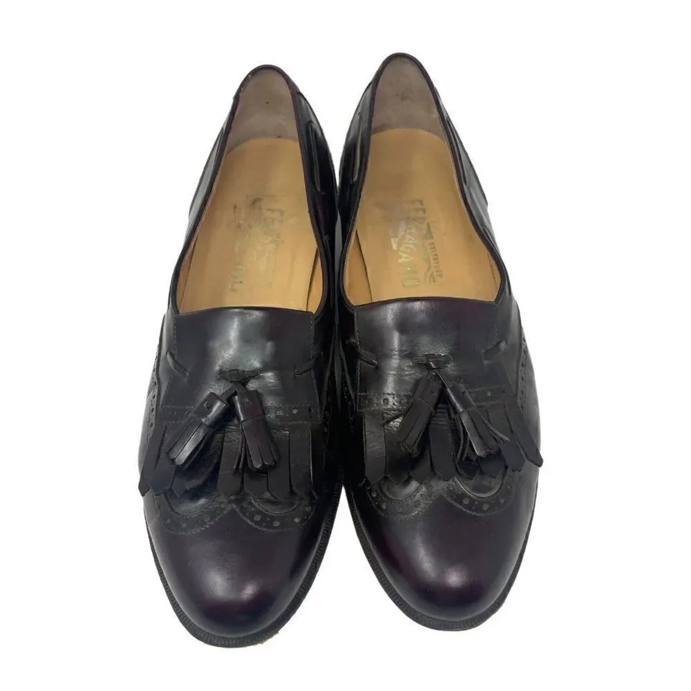 Salvatore Ferragamo mens Vintage wing tip oxfords US 11.5D BoxH brown